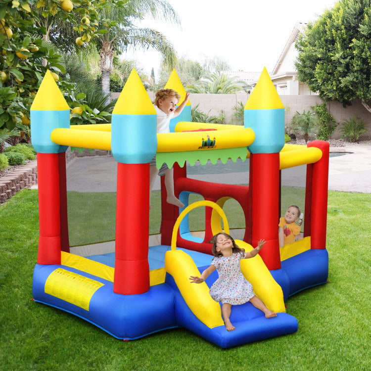 Bounce Castle Slide | Jumping Castle | Inflatable Bounce House Castle | Outdoor Fun for Kids - outdoor view