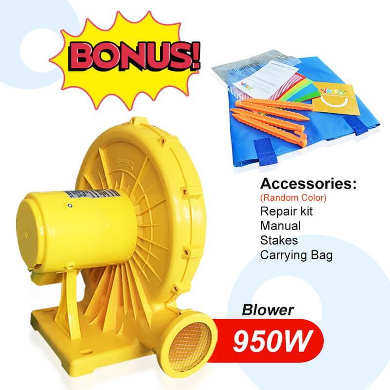 Bounce House |Rainbow Inflatable  bounce Castle - blower view